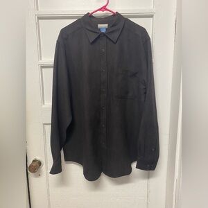 BREAKWATER Mens Large long sleeves button down Shirt black 1 Pocket